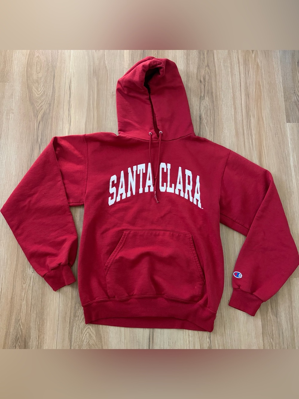 Santa Clara University Champion Red Pullover Hoodie Vintage
